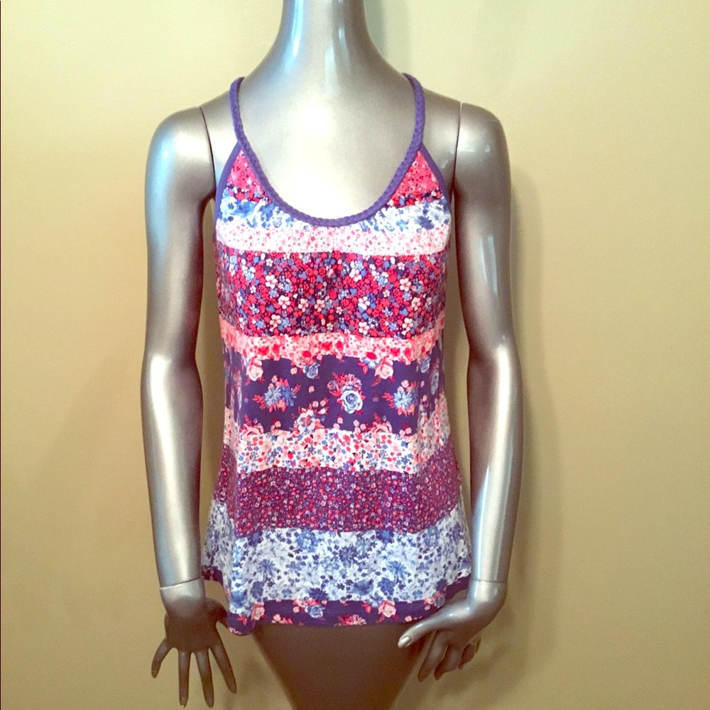 NWT H&M Dividend floral racerback tank tops